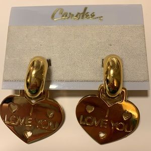 Carolee Heart Clip-on Earrings